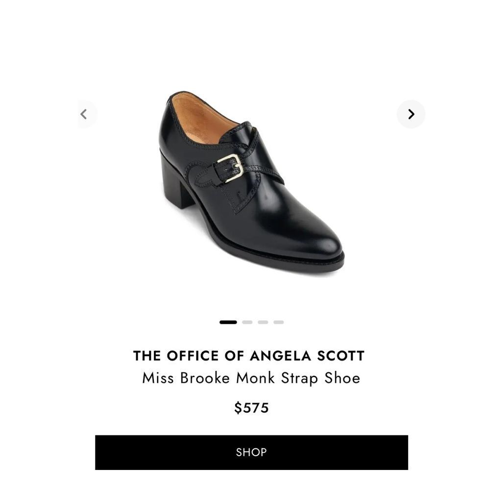 Black Leather Buckle Heeled Loafers - Women's - Picture 6 of 16